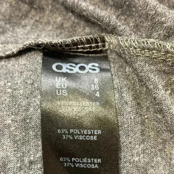 ASOS Drop Shoulder, Ling Sleeve, Gray, Soft, 4 way stretch Tunic  Style Top Sz 4 - Picture 5 of 6